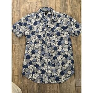 Disney Little Mermaid Sebastian Flounder Hawaiian Button-Up Shirt Size XS